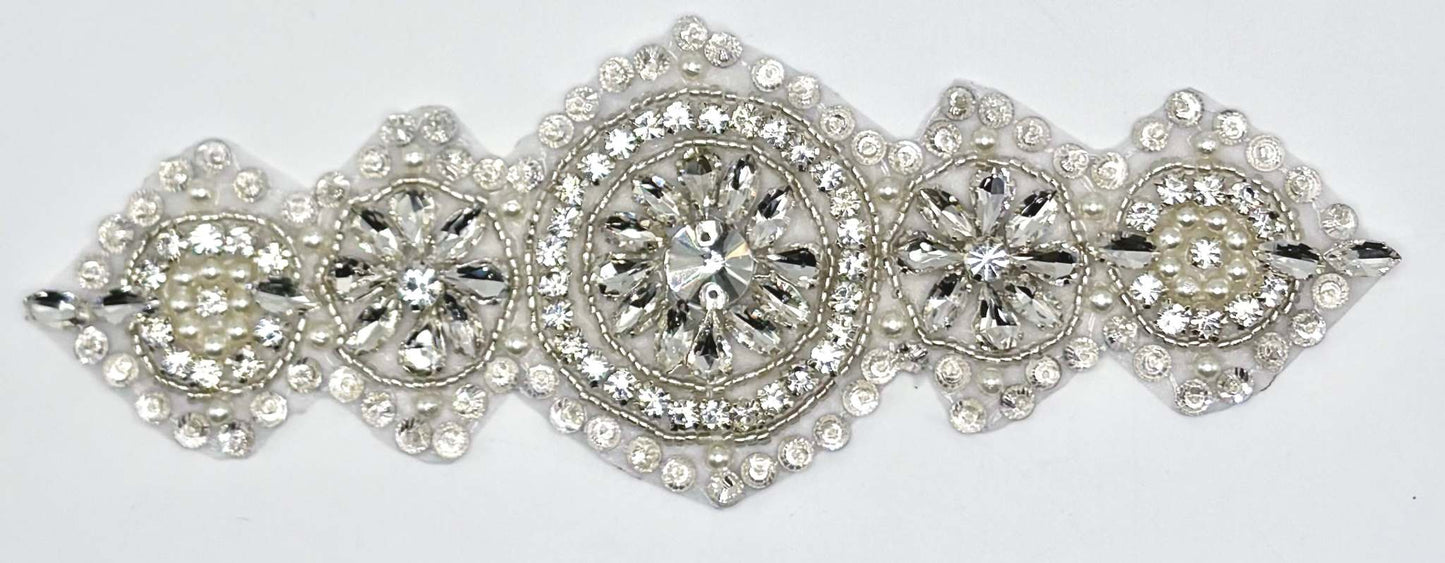 Handmade "Amelia" rhinestone bridal accent, approximately 7 inches in length.