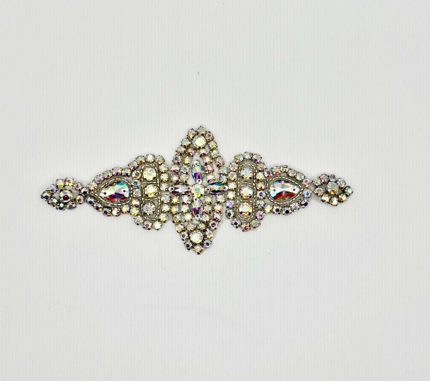 Cami Rhinestone Applique bridal belt accent, handmade with intricate rhinestones.