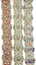 "Victorian" Rhinestones Beads and Pearls Trim – 2" Wide, Elegant Design, Sold by the Yard