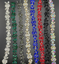 Taylor Yardage on Chain Back trim with rhinestones in various colors.