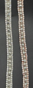 Alyssa Rhinestone and Pearl Yardage in rose gold and clear crystal.