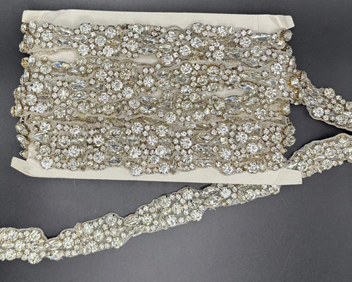 Madison's Yardage clear rhinestones trim.