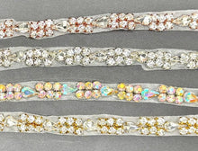 Simply Stunning Yardage rhinestone trim in various colors, 3/8" width.