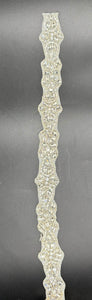 Emma's Yardage handmade rhinestone trim with intricate design.