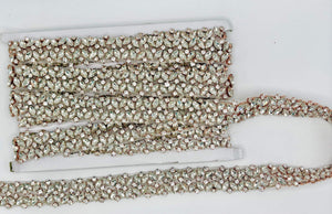 Handmade Adele's Rhinestone trim Yardage, approximately 7/8" wide.