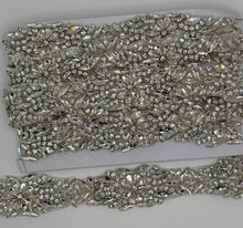 Marquee Rhinestone Yardage, 1 3/8" wide trim with clear and AB rhinestones in marquee pattern.