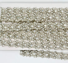 Handmade rhinestone and glass bead yardage, 3/4 inch wide; perfect for embellishments.