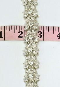Handmade Rhinestone Yardage with Glass Beads, 3/4" Wide, Sophie's, Unique Trim.