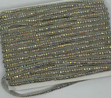 Beaded and rhinestone yardage, handmade, approximately 3/8" in width.