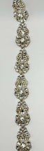 "Brilliant Rose" Handmade rhinestone trim yardage, 1 1/8" width.