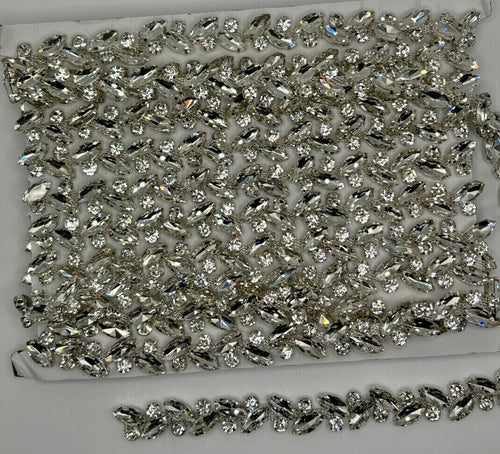 Rhinestone chain yardage with sparkling rhinestones approx. 1/4
