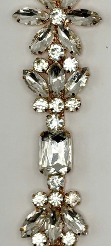 Grandiose Rhinestone Yardage on Chain Back, elegant 1 1/4