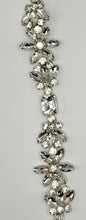 Grandiose Rhinestone Yardage with chain back, 1 1/4" wide, elegant trim.