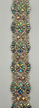 Rhinestones Beads and Pearls Trim 2-inch wide, sold by the yard.