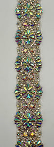 Rhinestones Beads and Pearls Trim 2-inch wide, sold by the yard.