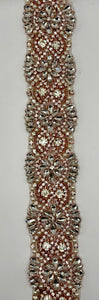 Victorian yardage Rhinestones Beads and Pearls Trim, 2-inch wide trim.