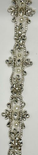 Clear Rhinestone and Pearls Trim, 