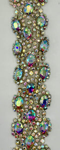Handmade Jasmine Rhinestone Yardage, 1 3/4" wide, featuring sparkling rhinestones for elegant projects.