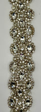 Jasmine Rhinestone Yardage, handmade trim, 1 3/4 inches wide, sparkling embellishment.