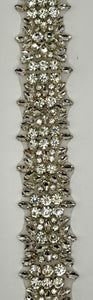 "Tiana" Rhinestone Yardage, handmade, approximately 1.5 inches wide, sparkling design.