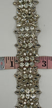 "Tiana" Rhinestone Yardage handmade embellishment, approximately 1.5 inches wide.