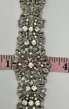 "Giselle" Rhinestone Yardage, handmade, approximately 2 inches wide.