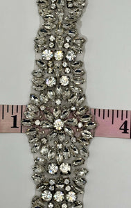 "Giselle" Rhinestone Yardage, handmade, approximately 2 inches wide.