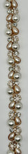 Bayley's rhinestone and pearl trim yardage, handmade decoration, 5/8" wide.