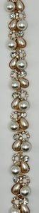 Bayley's rhinestone and pearl trim yardage, handmade decoration, 5/8" wide.