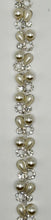 Bayley's rhinestone and pearl trim yardage strip, handmade 5/8" wide.