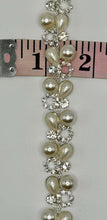 Bayley's Rhinestone and Pearl Trim Yardage, handmade, approximately 5/8" wide.
