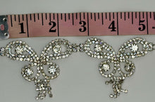 La Bella handmade clear crystal rhinestone yardage, approximately 2 inches wide.