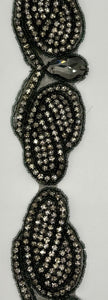 Romance Yardage, 2.5-inch wide rhinestone trim detail.