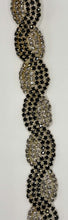 Handmade Rhinestone Yardage with glass beads, 3/4 inch wide, ideal for elegant embellishments and decor.