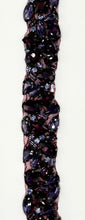 Handmade multi-stone rhinestone yardage, 1 inch wide, various colors.