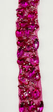Handmade Multi Stone Yardage in vibrant colors, 1-inch wide rhinestone trim for embellishing projects.