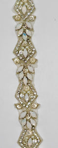 Afina handmade rhinestone trim by the yard, approximately 1 inch wide.