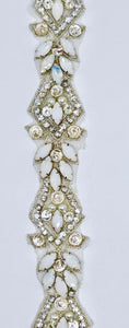 Afina handmade Rhinestone trim Yardage, handmade, approximately 1-inch wide.