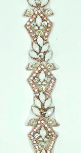 Afina handmade Rhinestone trim Yardage, by the yard, approximately 1 inch wide with intricate design.