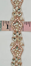 Afina Rhinestone Yardage, handmade rhinestone trim, approximately 1 inch wide.