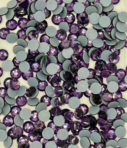 30SS Flat Back Rhinestones, 144 pieces, purple hue.