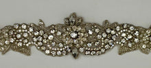 "Mia" Rhinestone Bridal Belt with Pearls and Glass Beads, Handmade.