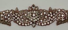 "Mia" Rhinestone Bridal Belt with pearls and glass beads, handmade design.