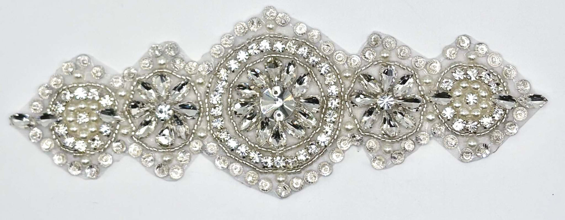Handmade "Amelia" rhinestone bridal accent, approximately 7 inches in length.