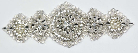 Handmade "Amelia" rhinestone bridal accent, approximately 7 inches in length.