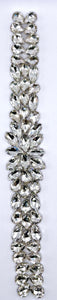 Handmade rhinestone bridal belt, approximately 10.5 inches long.
