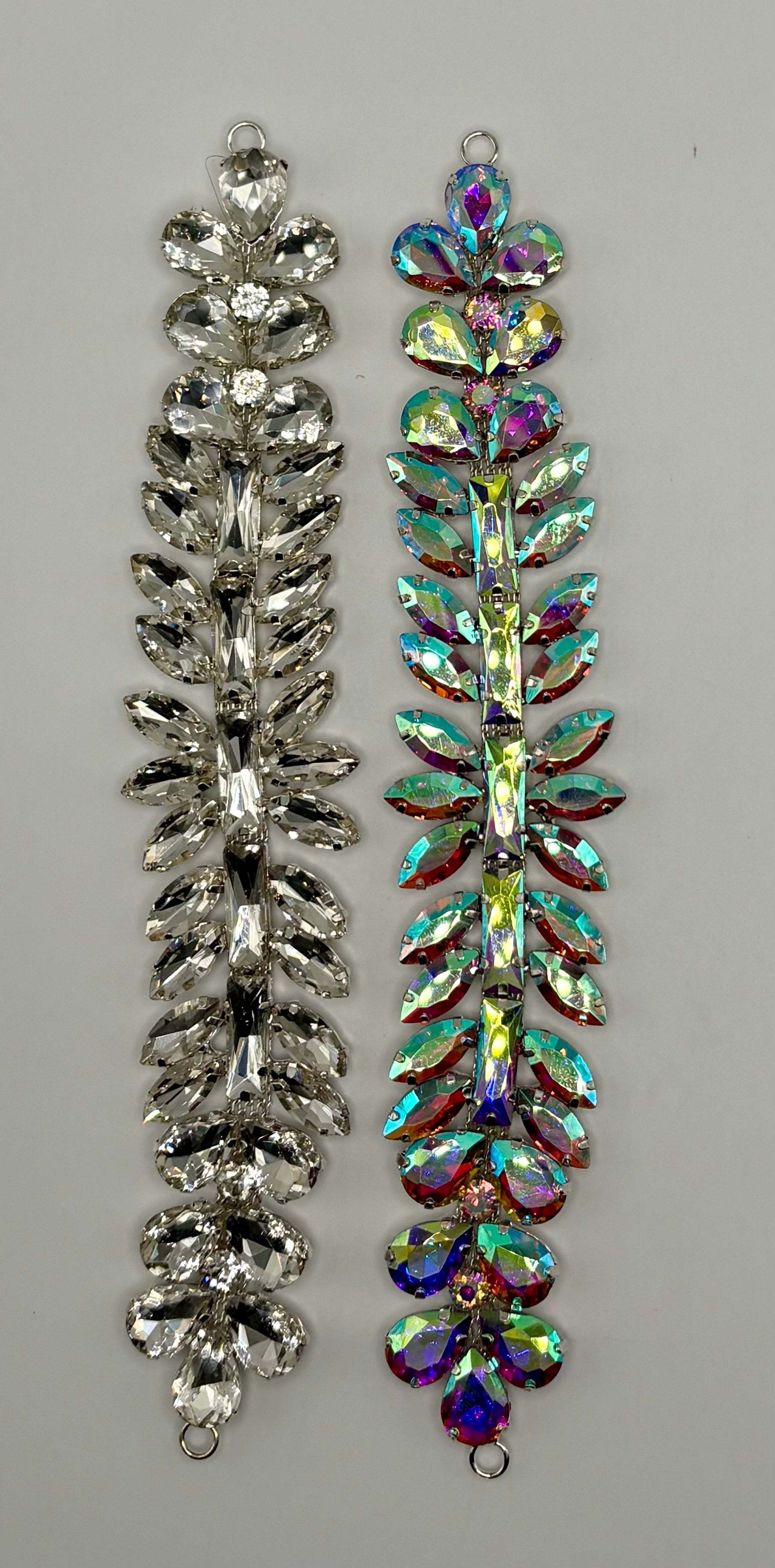 Rhinestone accent on chain, 7 inches long, 1.25 inches wide.