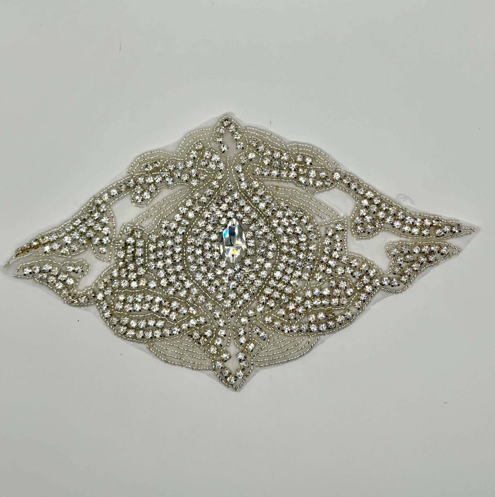 "Marilyn" Rhinestone Accent, handmade embellishment, 9.5 inches, intricate design.