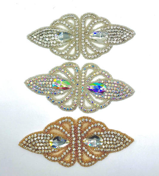 Handmade rhinestone accent in three colors, approximately 6 inches in length.