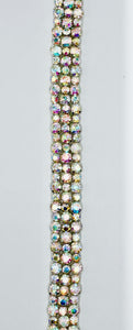 "Claire" 3 Row Rhinestone Yardage, handmade, approximately 1 inch wide.